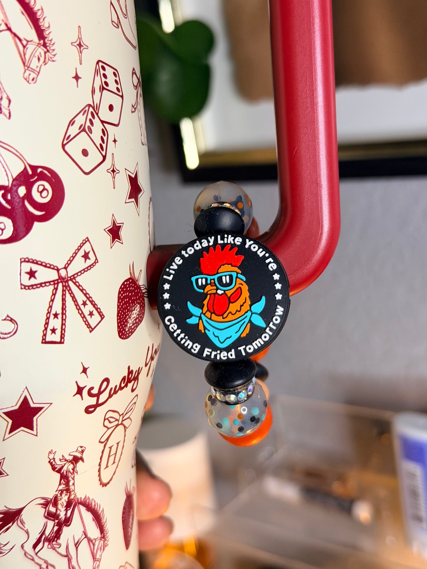 Live today like you’re getting fried tomorrow handle charm