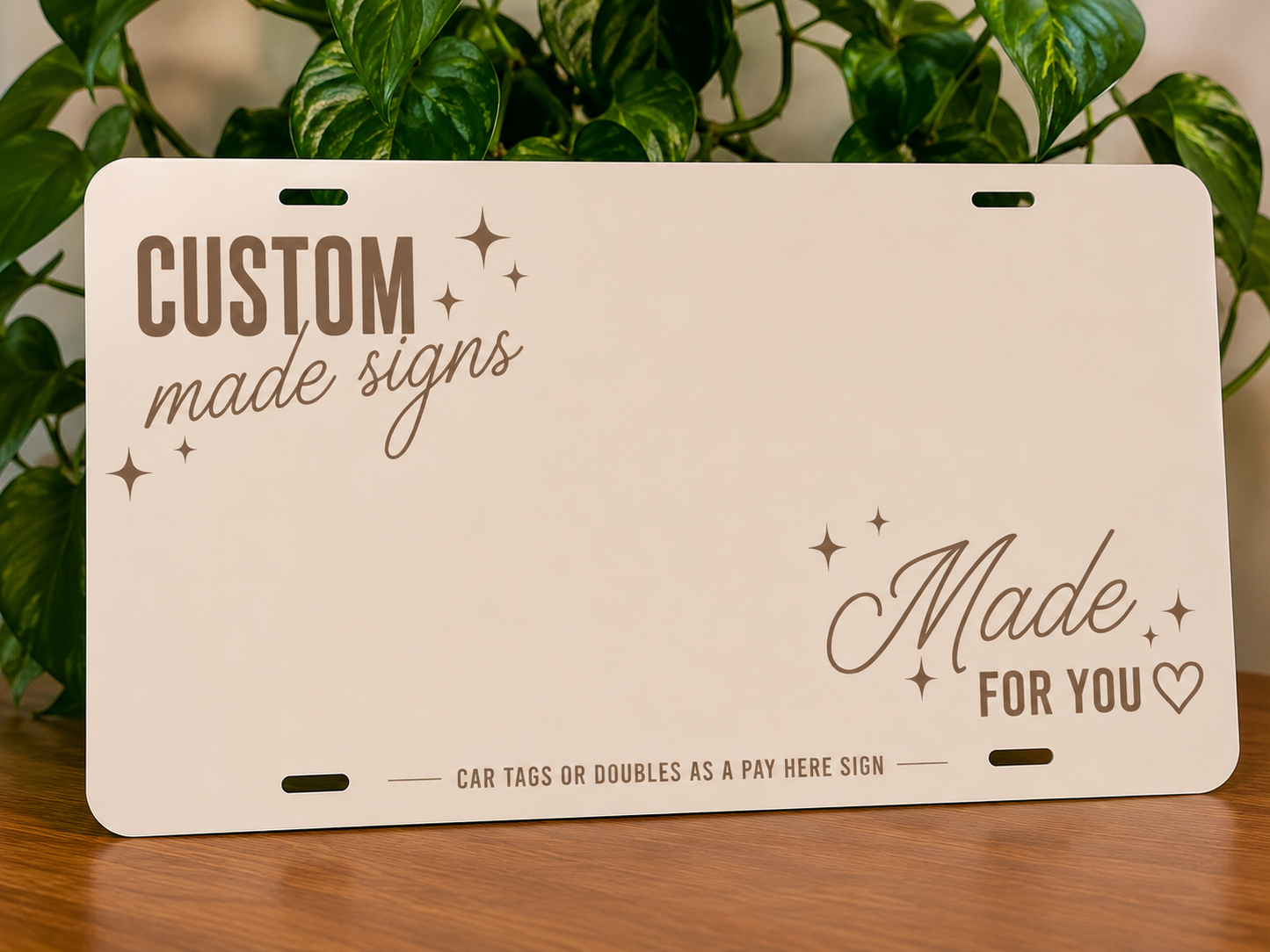 Custom Car Tag/ Pay here sign
